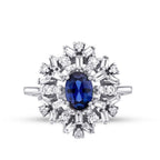 1,80 Carat Diamond Sapphire Ring