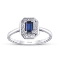 0,79 Carat Diamond Sapphire Ring