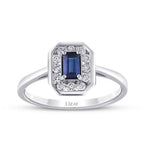 0,79 Carat Diamond Sapphire Ring