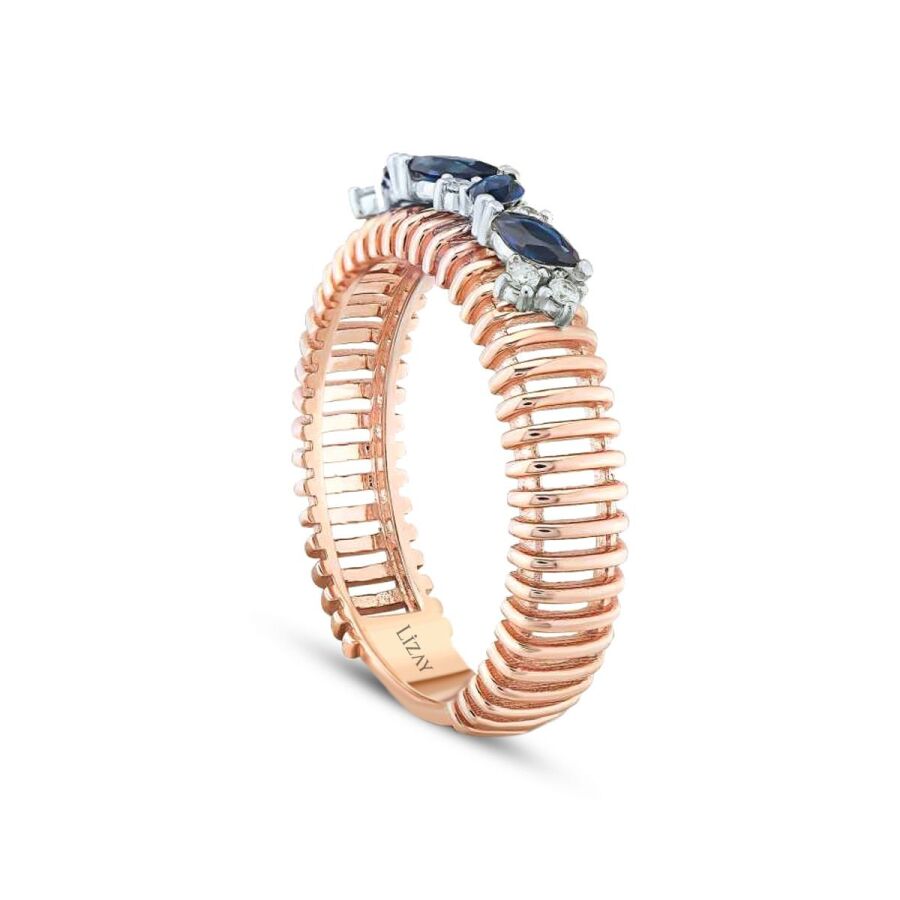 0,39 Carat Diamond Sapphire Ring