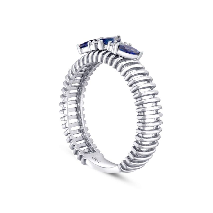 0,33 Carat Diamond Sapphire Ring