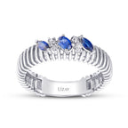 0,33 Carat Diamond Sapphire Ring