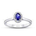 0,31 Carat Diamond Sapphire Ring