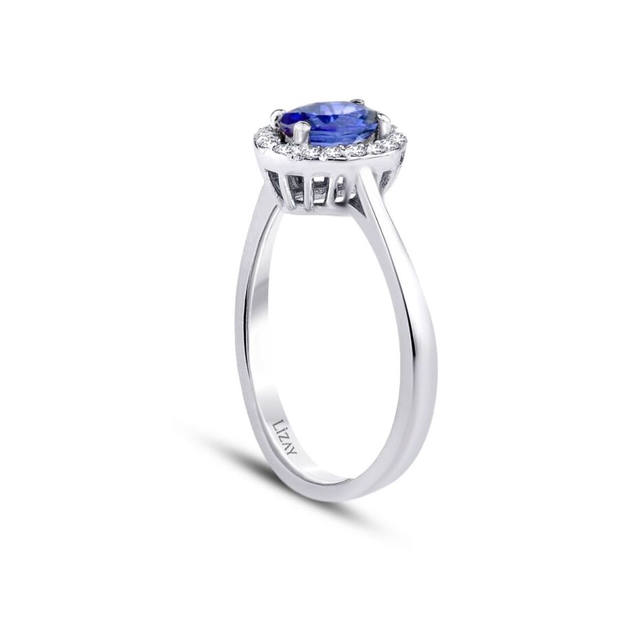 0,31 Carat Diamond Sapphire Ring