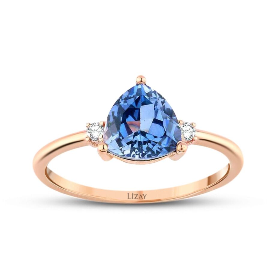 1,46 Carat Diamond Sapphire Ring