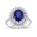 2,23 Carat Diamond Sapphire Ring