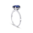 1,92 Carat Diamond Oval Sapphire Ring