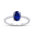 1,92 Carat Diamond Oval Sapphire Ring
