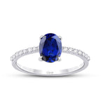 1,92 Carat Diamond Oval Sapphire Ring