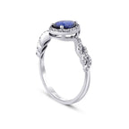 0,83 Carat Diamond Sapphire Ring