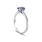 0,84 Carat Diamond Sapphire Ring