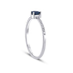 0,36 Carat Diamond Pear Sapphire Ring