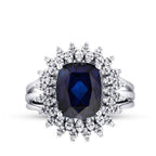 4,76 Carat Diamond Sapphire Ring