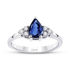 0,93 Carat Diamond Pear Sapphire Ring