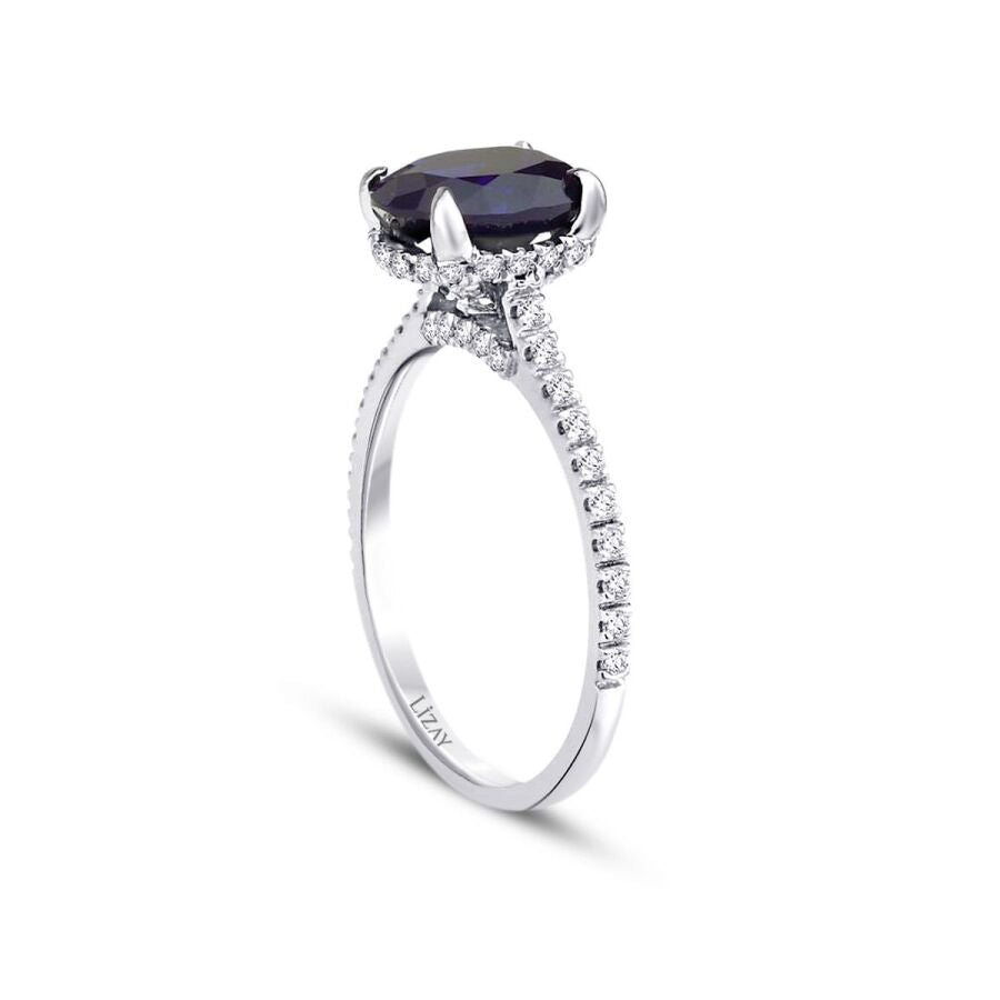 2,56 Carat Diamond Sapphire Ring