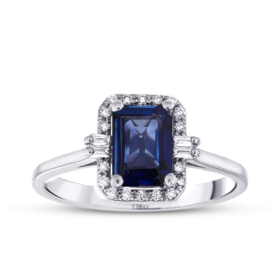 1,15 Carat Diamond Sapphire Ring