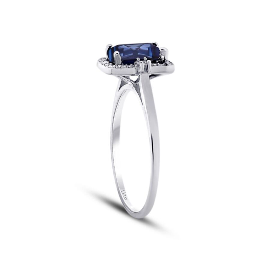 1,15 Carat Diamond Sapphire Ring