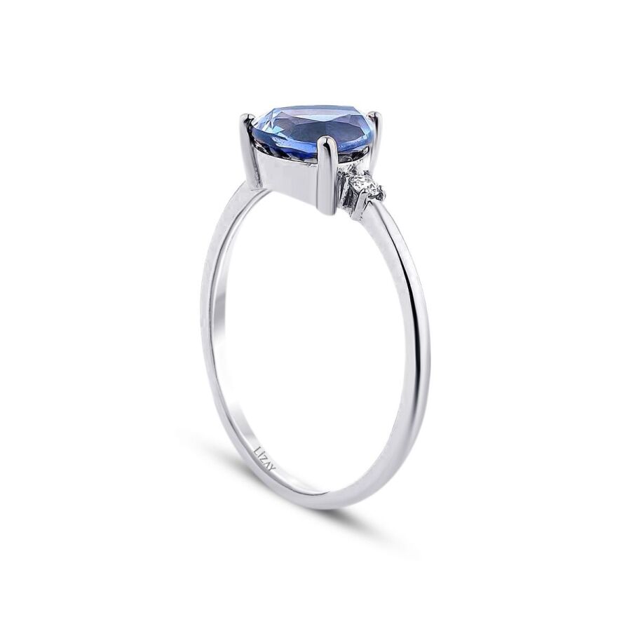1,86 Carat Diamond Sapphire Ring
