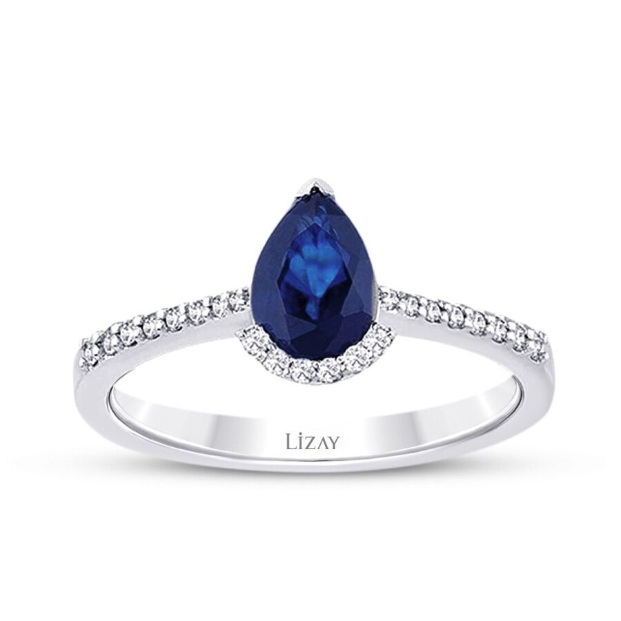 1,19 Carat Diamond Sapphire Ring