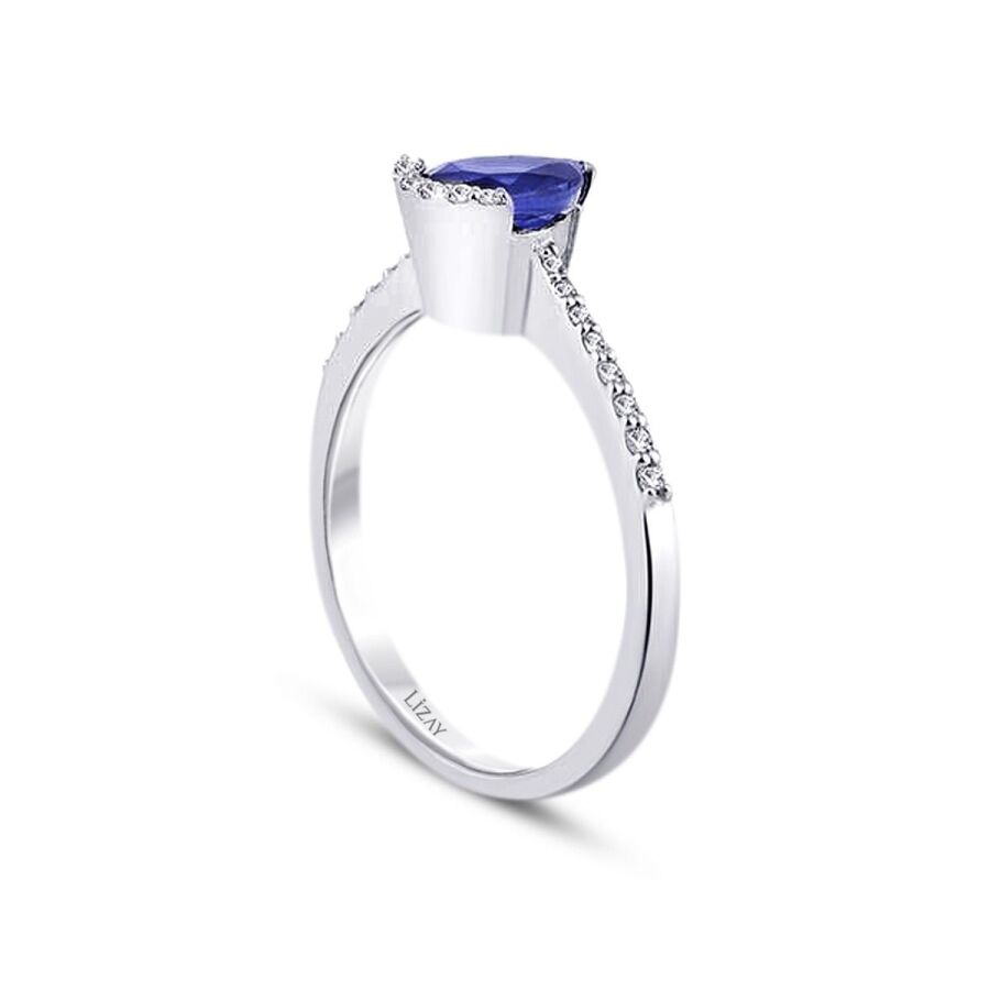1,19 Carat Diamond Sapphire Ring
