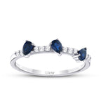 0,46 Carat Diamond Sapphire Ring