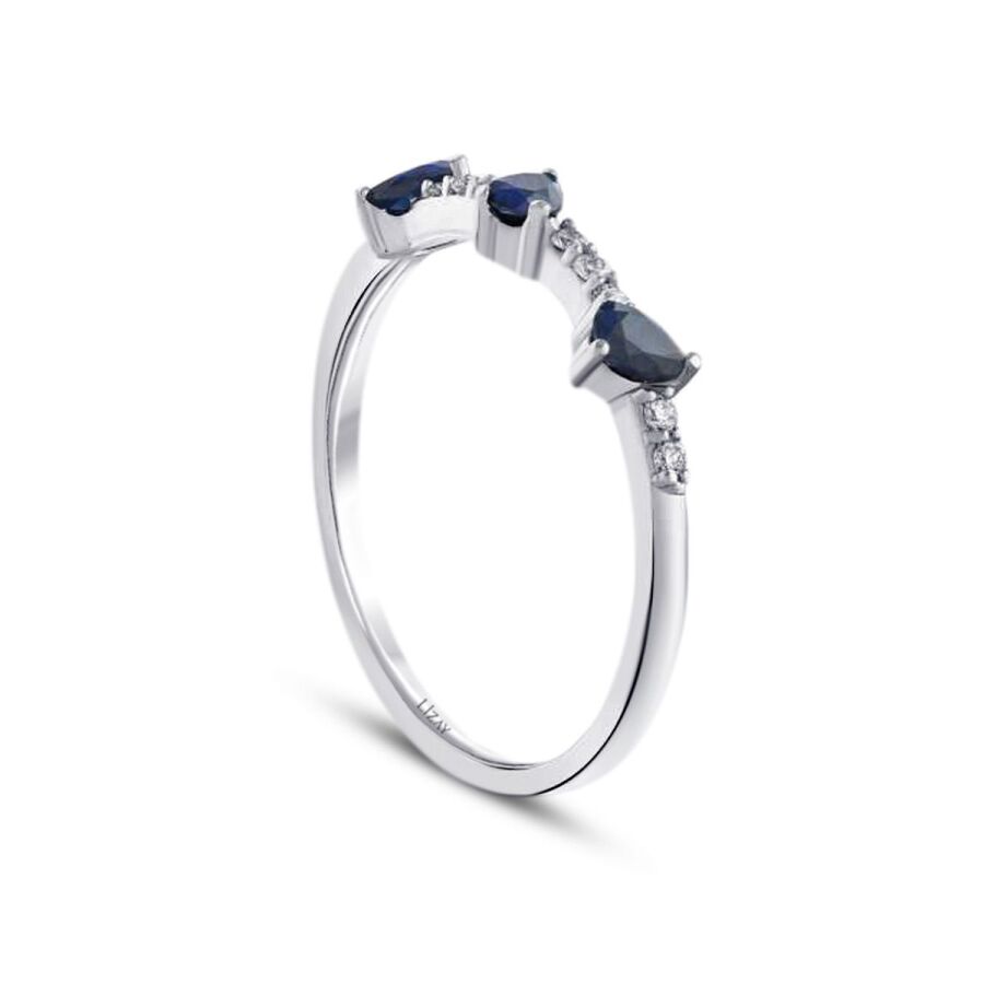 0,46 Carat Diamond Sapphire Ring