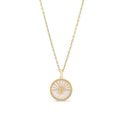 White Gold Enamel Letter Necklace