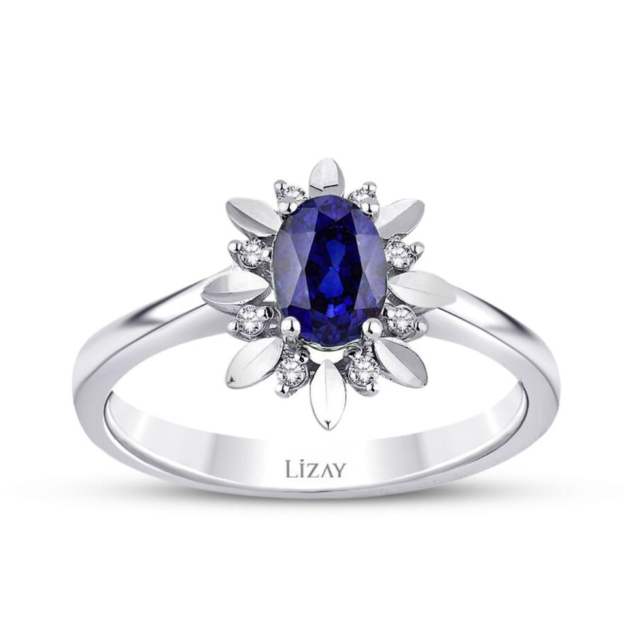 1,12 Carat Diamond Sapphire Ring