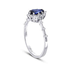 0,94 Carat Diamond Sapphire Ring