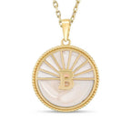 White Gold Enamel Letter Necklace
