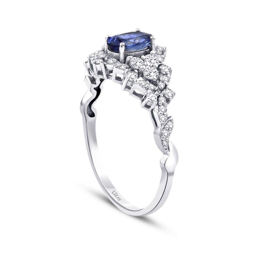 1,11 Carat Diamond Sapphire Ring