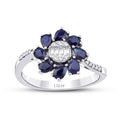1,26 Carat Diamond Sapphire Ring