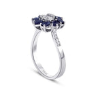 1,26 Carat Diamond Sapphire Ring