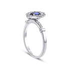 0,89 Carat Diamond Sapphire Ring