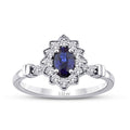 0,89 Carat Diamond Sapphire Ring