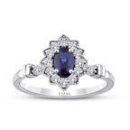 0,89 Carat Diamond Sapphire Ring