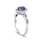 0,71 Carat Diamond Sapphire Ring