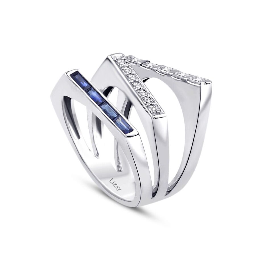 1,01 Carat Diamond Trend Sapphire Ring