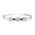1,84 Carat Diamond Baguette Sapphire Bangle