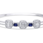 1,84 Carat Diamond Baguette Sapphire Bangle