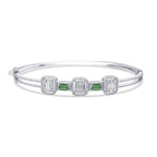 1,68 Carat Diamond Baguette Emerald Bangle