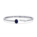 2,63 Carat Diamond Sapphire Bangle