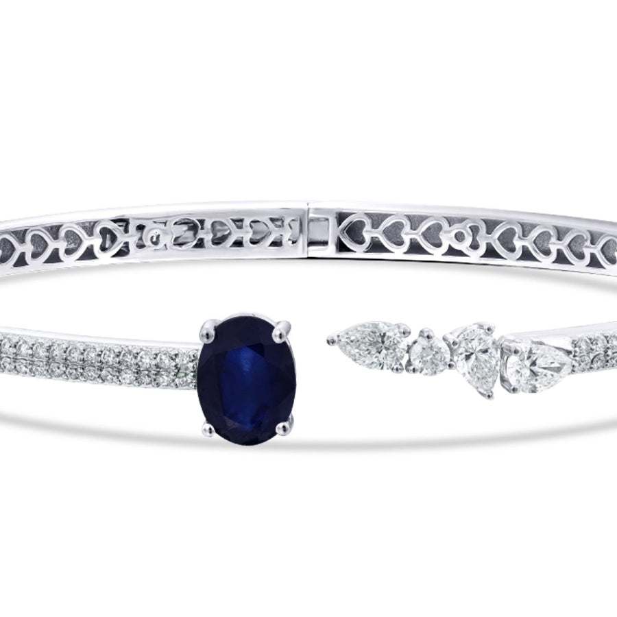 2,63 Carat Diamond Sapphire Bangle