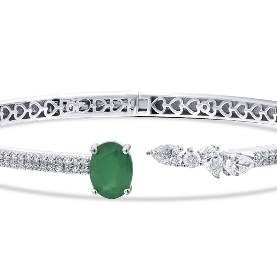 2,23 Carat Diamond Emerald Bangle
