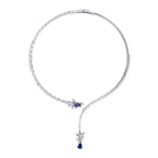 9,71 Carat Diamond Sapphire Neckband
