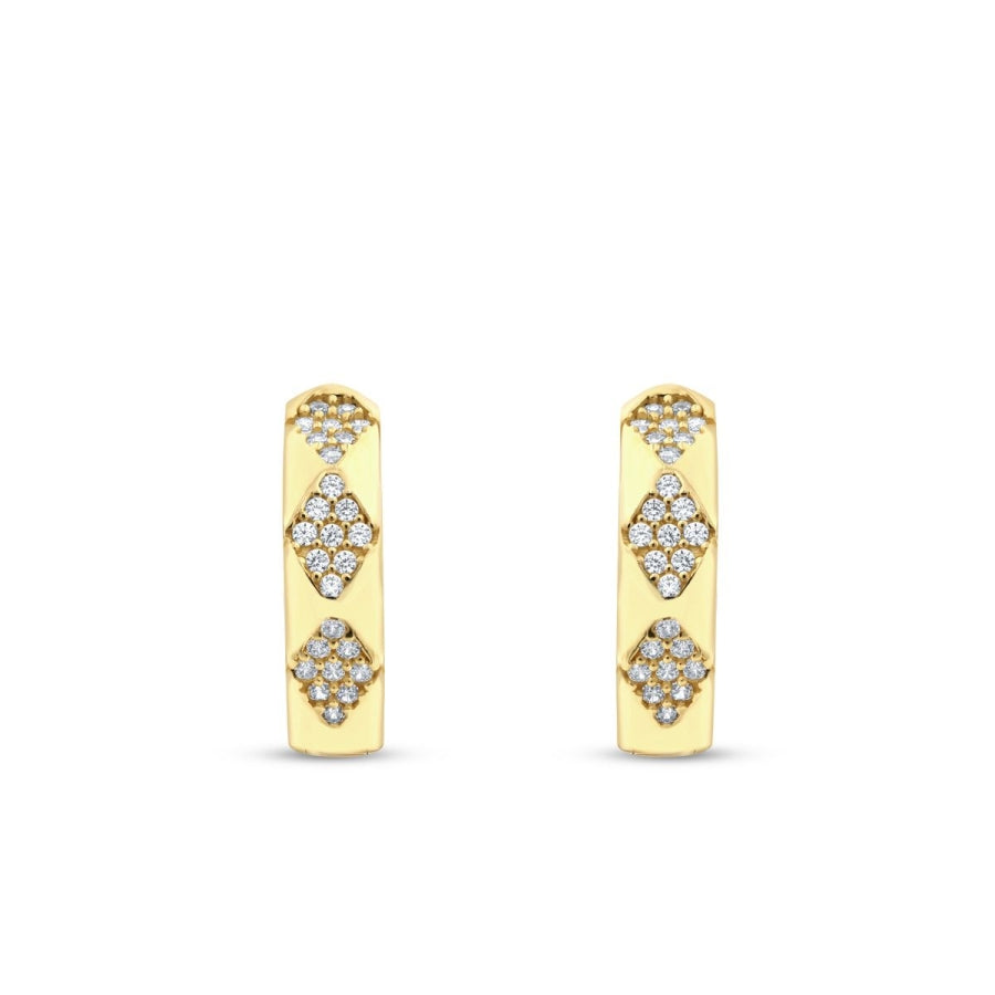 Gold Motif Hoop Earrings