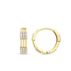 Gold Stone Hoop Earring