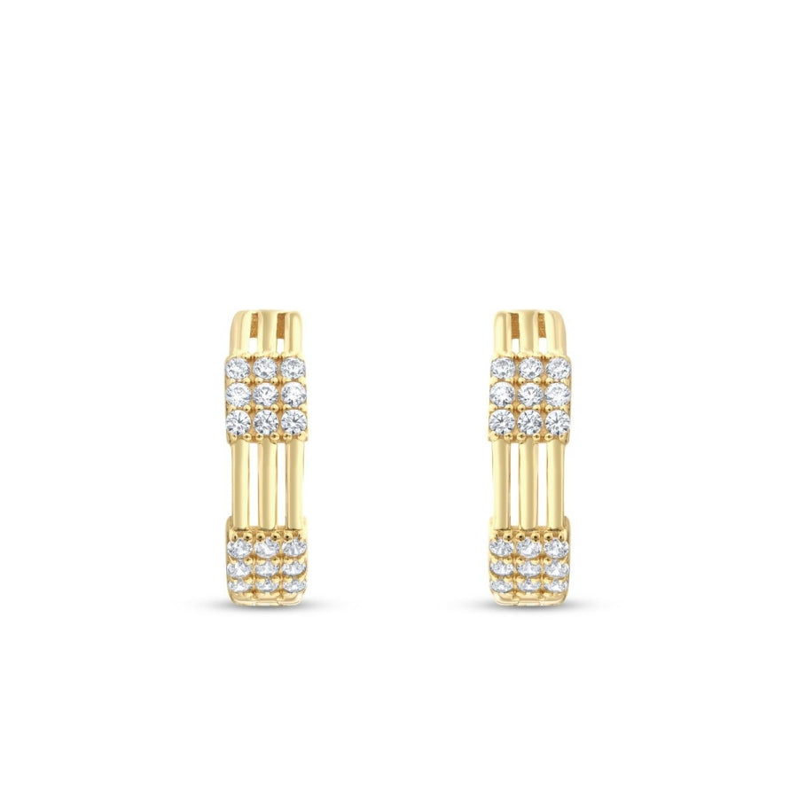 Gold Stone Hoop Earring