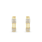 Gold Stone Hoop Earring