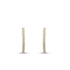 Gold Double Row Stone Hoop Earrings